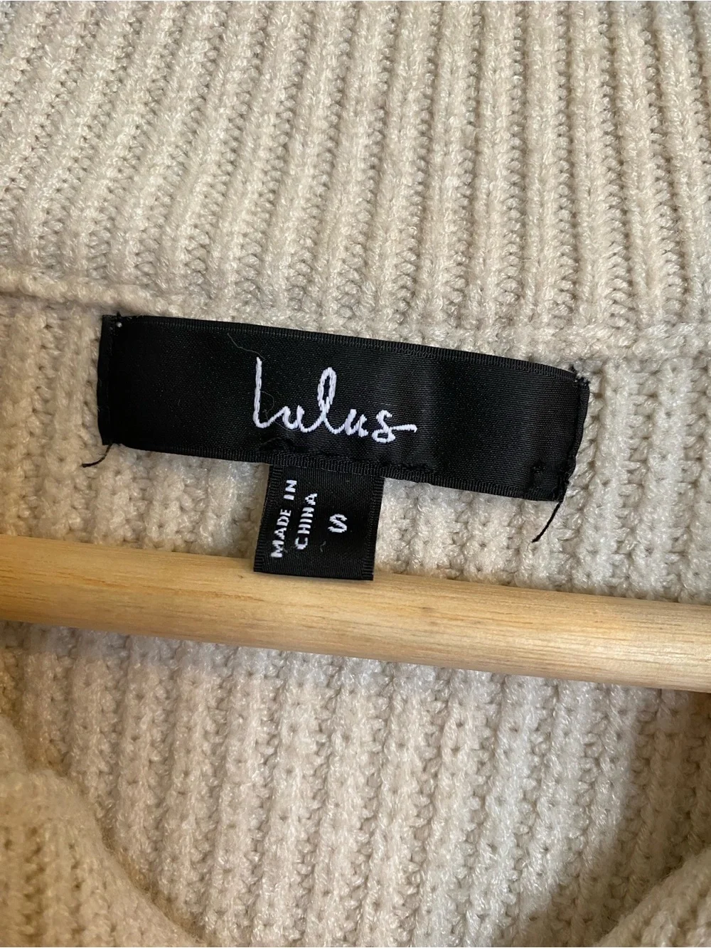 Lulus Cream Ribbed Henley Sweater Dress with Button Placket